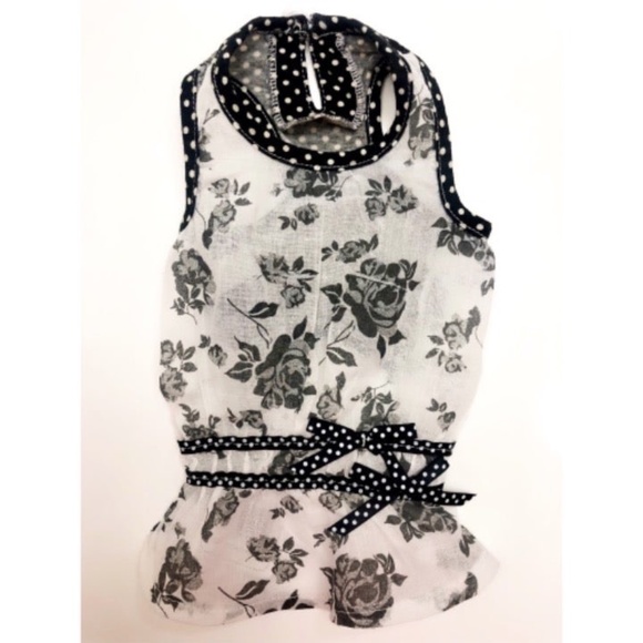 Anima Floral Polka Dot Dog Shirts (M) - Picture 1 of 1